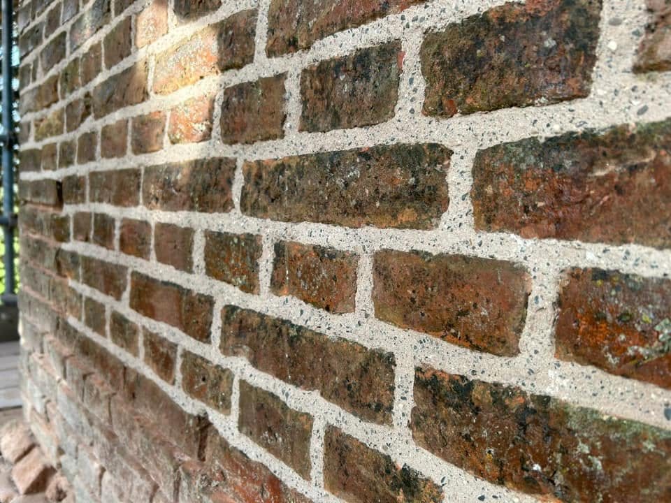 Historic brickwork after lime repointing